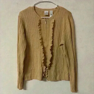 Emma James Zip Up Sweater size L NWOT